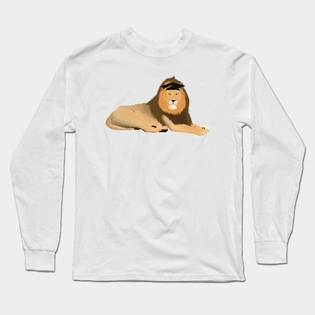 Graduation Lion Long Sleeve T-Shirt by College Mascot Designs